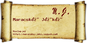 Maracskó Jákó névjegykártya